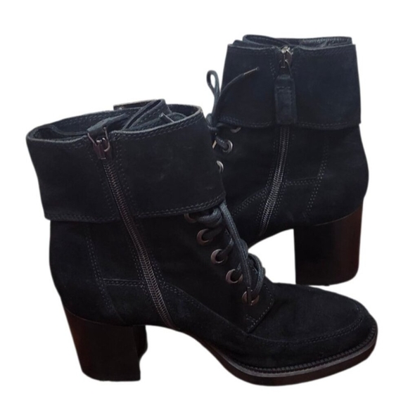 AQUATALIA Suede Lace-Up Buckle Platform Ankle Boots 6 - Picture 8 of 14